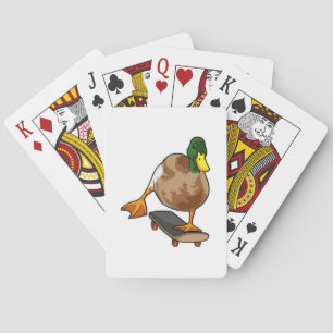 Baraja De Cartas Pato como patinador con patineta
