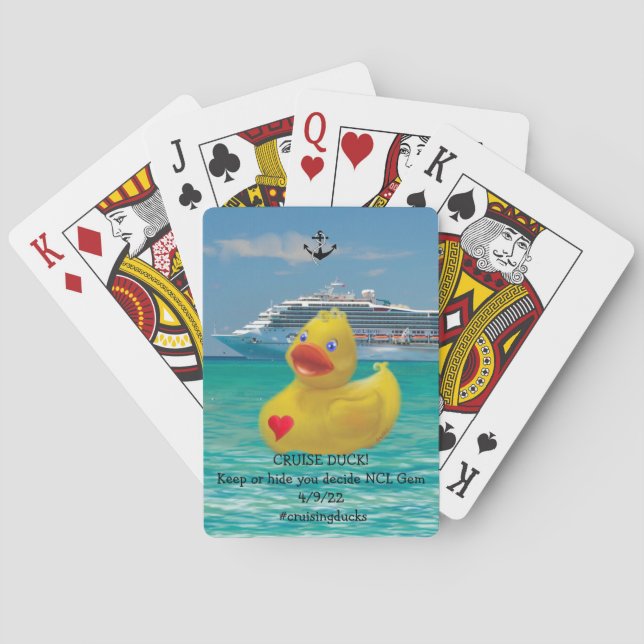 Baraja De Cartas pato de crucero personalizable (Reverso)
