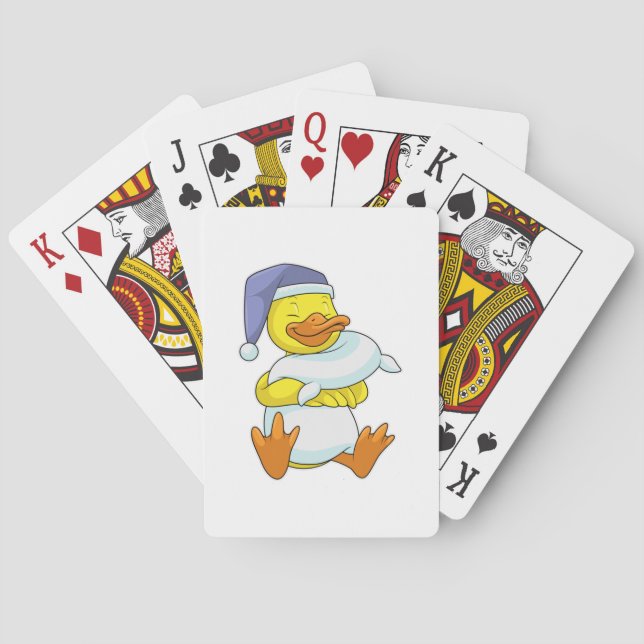 Baraja De Cartas Pato durmiendo con gorra nocturna (Reverso)