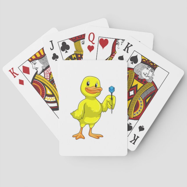 Baraja De Cartas Pato en Darts con Dart (Reverso)