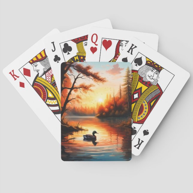 Baraja De Cartas Pato en un estanque (Reverso)
