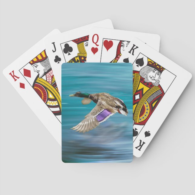 Baraja De Cartas Pato mallard volando (Reverso)