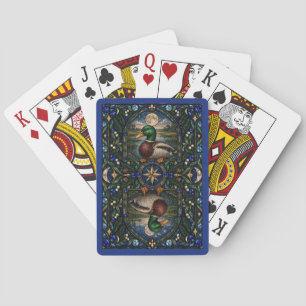 Baraja De Cartas Pato, vidriera de pantano de agua dulce