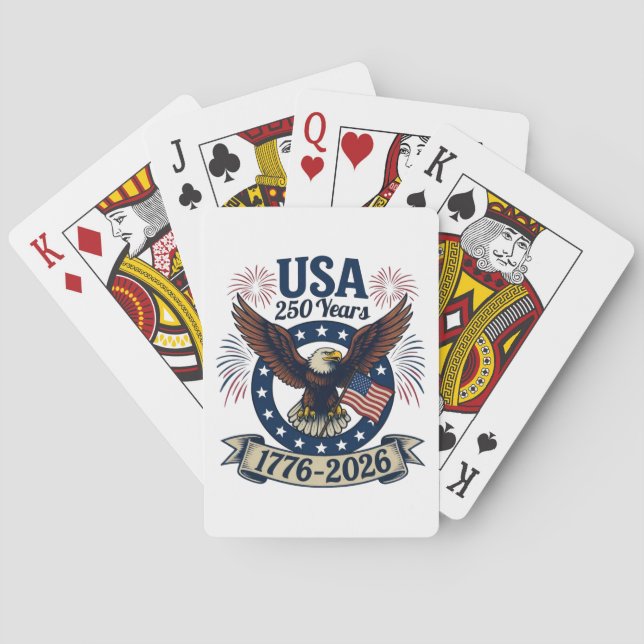 Baraja De Cartas Patriotic American Eagle 250 Years 1776-2026 (Reverso)