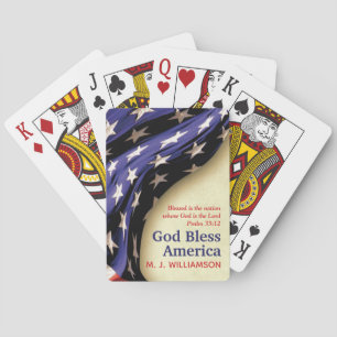 Baraja De Cartas Patriotic DIOS BENDIGO AMÉRICA Personalizado