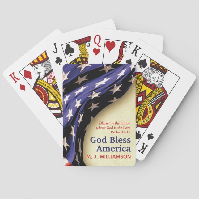 Baraja De Cartas Patriotic DIOS BENDIGO AMÉRICA Personalizado (Reverso)