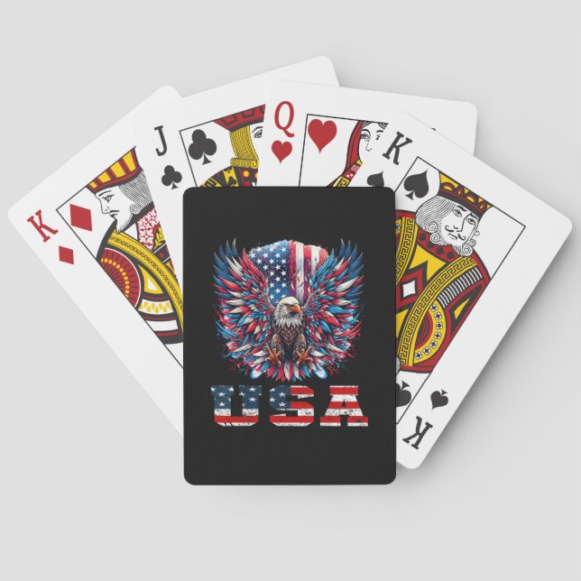 Baraja De Cartas Patriotic Eagle USA Flag (Reverso)