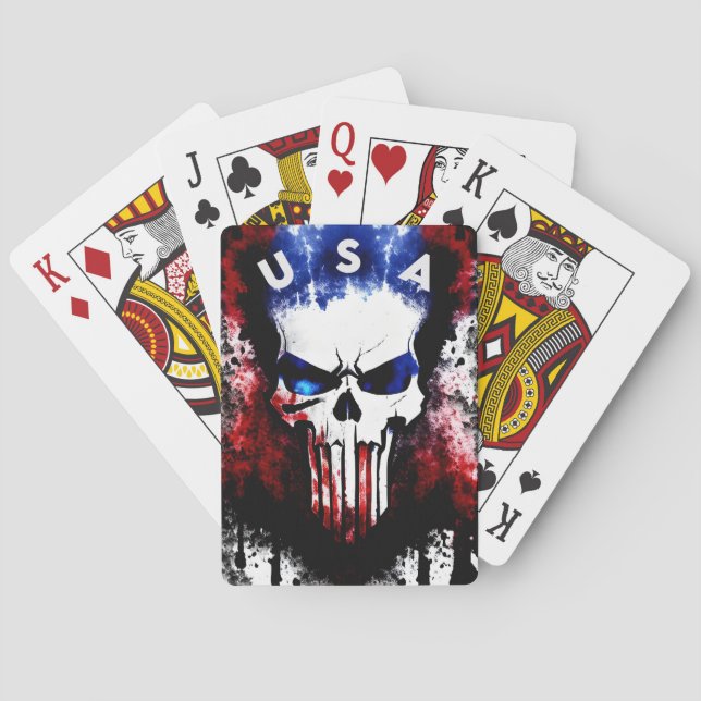 Baraja De Cartas Patriotic Punisher (Estados Unidos de América) (Reverso)