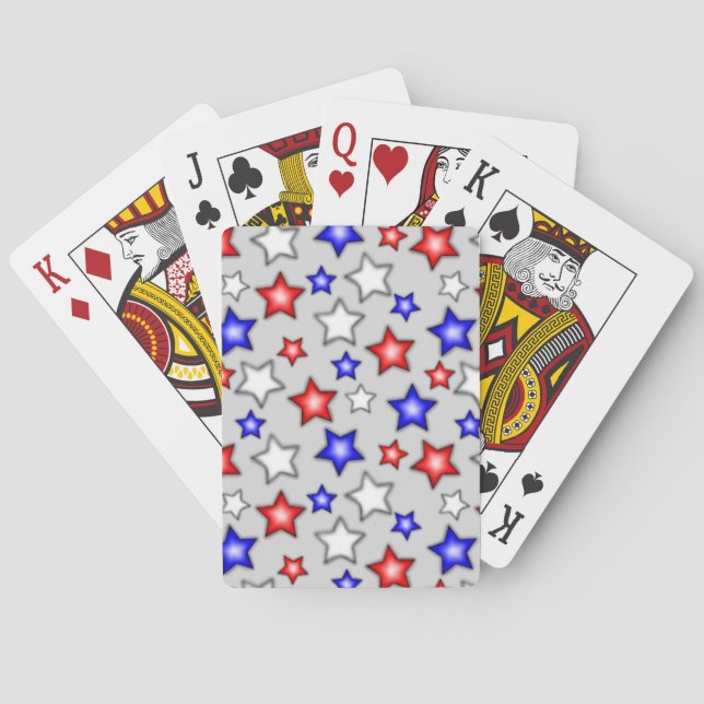 Baraja De Cartas Patriotic Stars - Light Grey Playing Cards (Reverso)