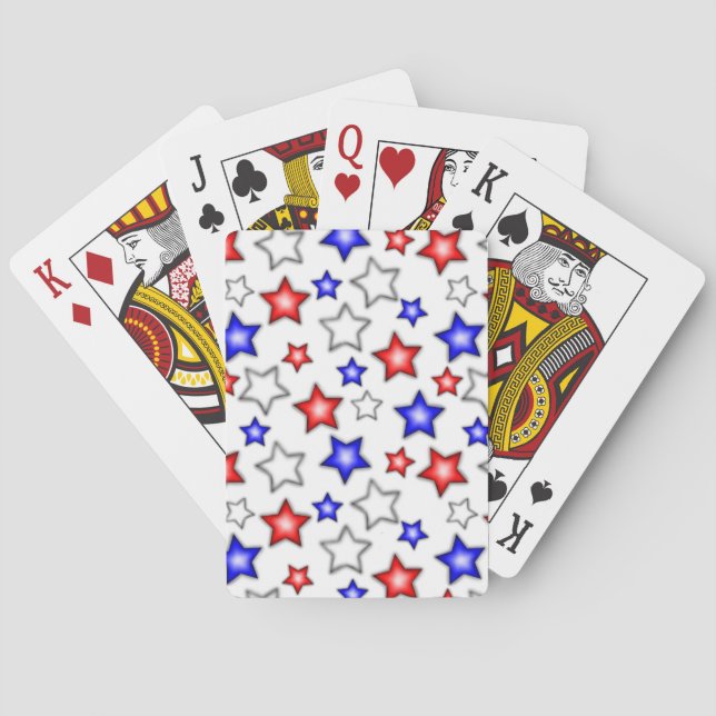 Baraja De Cartas Patriotic Stars - White Playing Cards (Reverso)