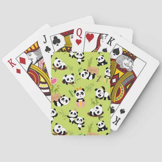 Baraja De Cartas Patrón 3 de Panda (Reverso)