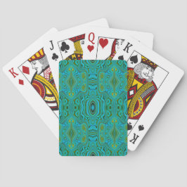 Baraja De Cartas Patrón abstracto de croquis trippy retro turquesa