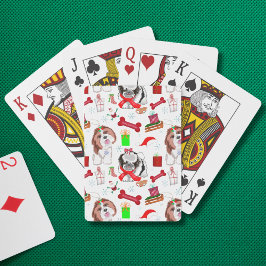 Baraja De Cartas Patrón adorable de Shih Tzu para Navidad