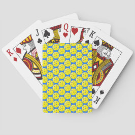 Baraja De Cartas Patrón amarillo de baloncesto en azul