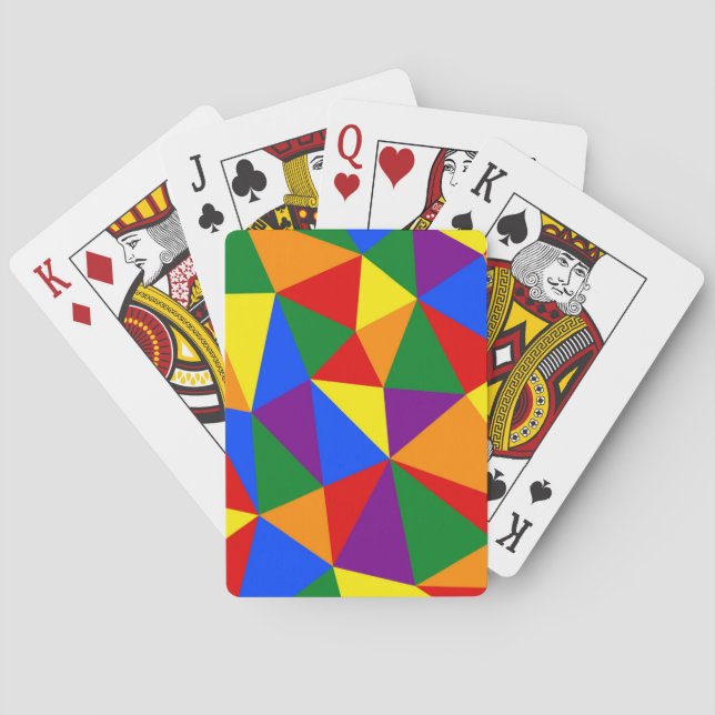 Baraja De Cartas Patrón arco iris de polígono (Reverso)