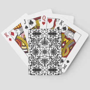 Baraja De Cartas Patrón Art Nouveau chino negro y blanco