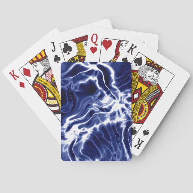 Baraja De Cartas Patrón azul arremolinado   (Reverso)
