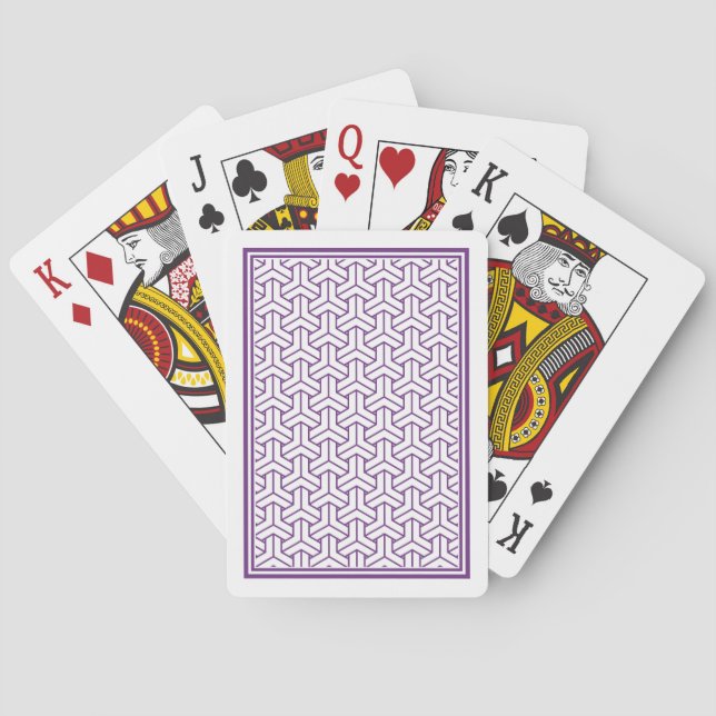 Baraja De Cartas Patrón bishamon de Ayame blanco púrpura oriental J (Reverso)