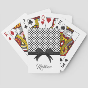 Baraja De Cartas Patrón Black Bow and Dots