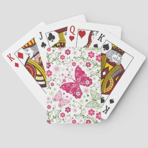 Baraja De Cartas Patrón blanco floral