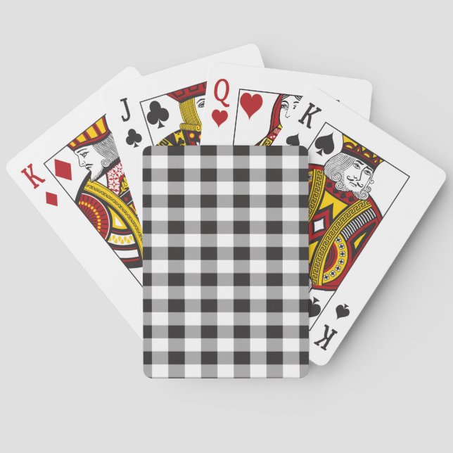 Baraja De Cartas Patrón Blanco Y Negro De Búfalo (Reverso)