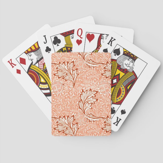 Baraja De Cartas Patrón Botánico Vintage de Manzana de William Morr (Reverso)