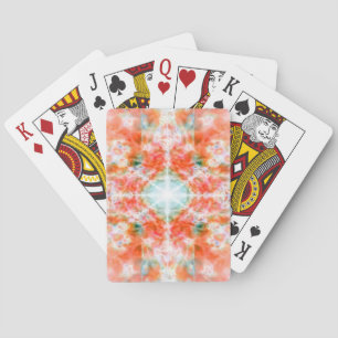 Baraja De Cartas patrón caleidoscopio naranja