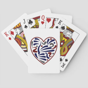 Baraja De Cartas patrón cardiaco abstracto de bonito