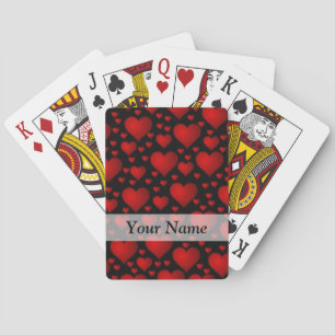 Baraja De Cartas Patrón cardíaco rojo y negro