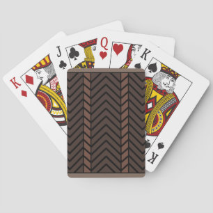 Baraja De Cartas Patrón Chevron Marrón