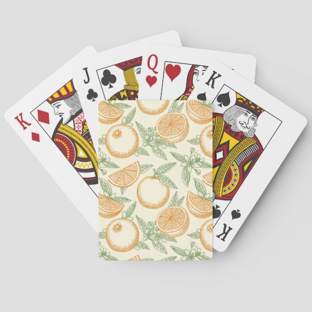 Baraja De Cartas Patrón clásico de fruta Naranja (Reverso)