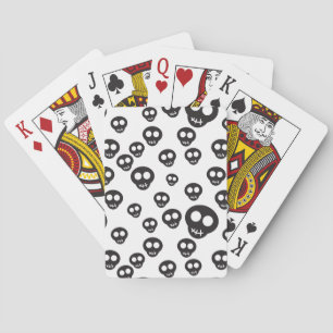 Baraja De Cartas Patrón con cráneos negros sobre blanco