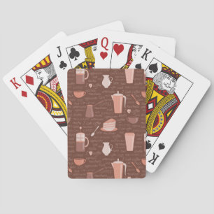 Baraja De Cartas Patrón con elementos relacionados con el café