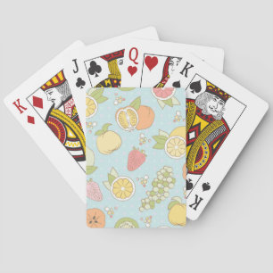 Baraja De Cartas Patrón Con Frutas Y Bayas