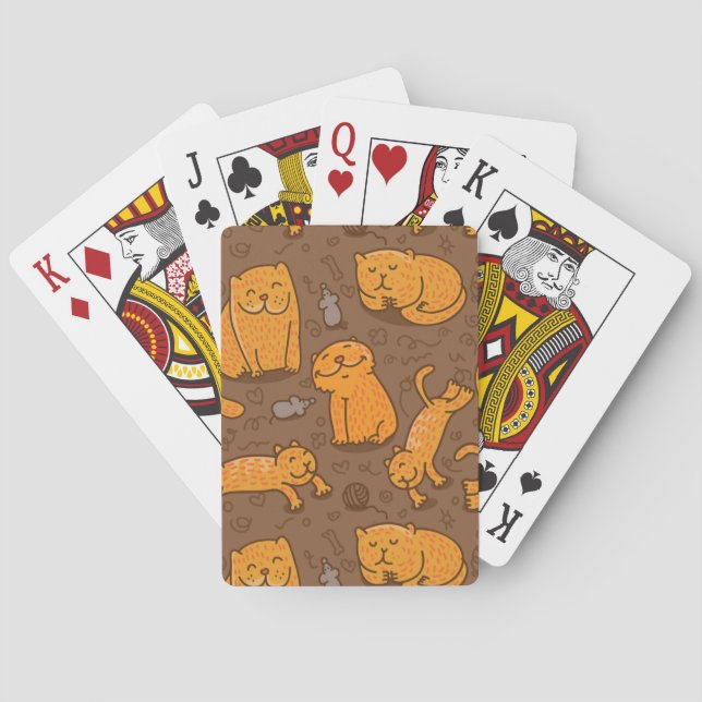 Baraja De Cartas Patrón con gatos (Reverso)