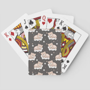 Baraja De Cartas patrón con oso pequeño durmiendo
