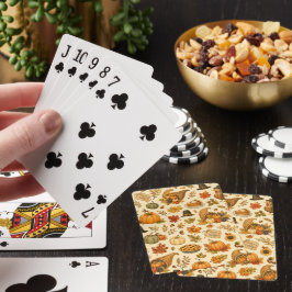 Baraja De Cartas Patrón de Acción de Gracias en acuarela