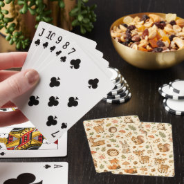 Baraja De Cartas Patrón de acuarela de animales adorables del bosqu