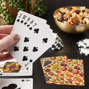 Baraja De Cartas Patrón de acuarela de cosecha de otoño 