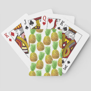 Baraja De Cartas Patrón de acuarela de piña