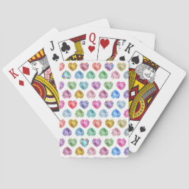Baraja De Cartas Patrón de acuarela del corazón del diamante Cute P