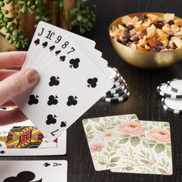 Baraja De Cartas Patrón de acuarela floral suave
