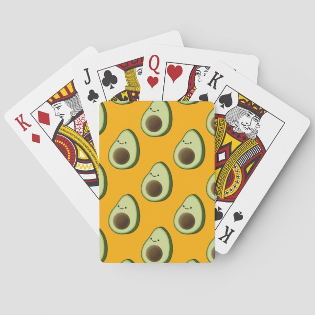 Baraja De Cartas Patrón de aguacate (Reverso)