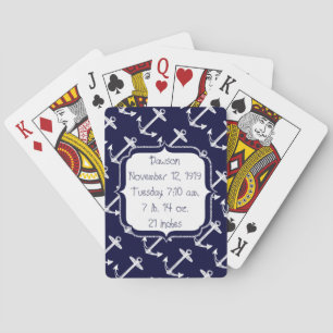 Baraja De Cartas Patrón de ancla de marina náutica