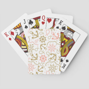 Baraja De Cartas Patrón de ancla dorada