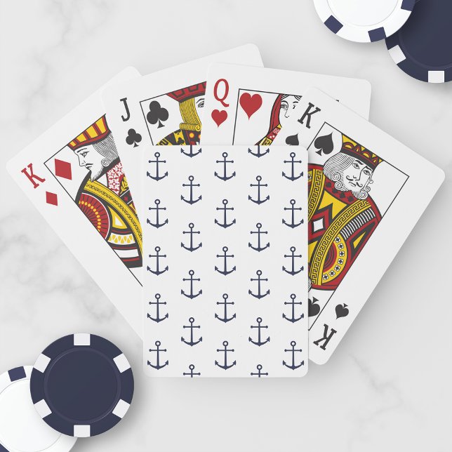 Baraja De Cartas Patrón de anclaje azul de la Marina Náutica (Subido por el creador)
