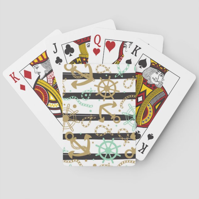 Baraja De Cartas Patrón de anclaje de mar (Reverso)