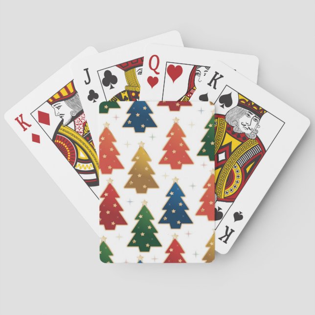 Baraja De Cartas patrón de árbol de Navidad (Reverso)
