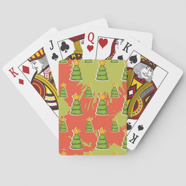 Baraja De Cartas patrón de árbol de Navidad (Reverso)