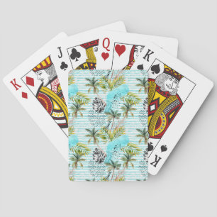 Baraja De Cartas Patrón de árbol de palmas de acuarela abstracto